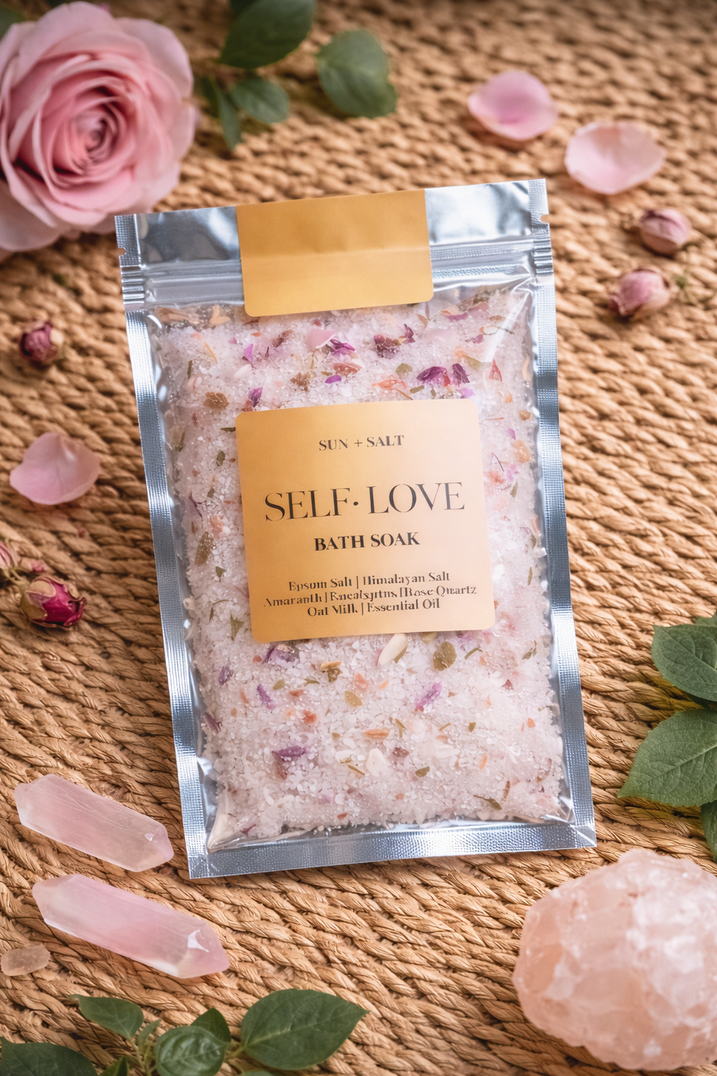 Self-Love Single Use Bath Soak | Rose Quartz | Spa Day