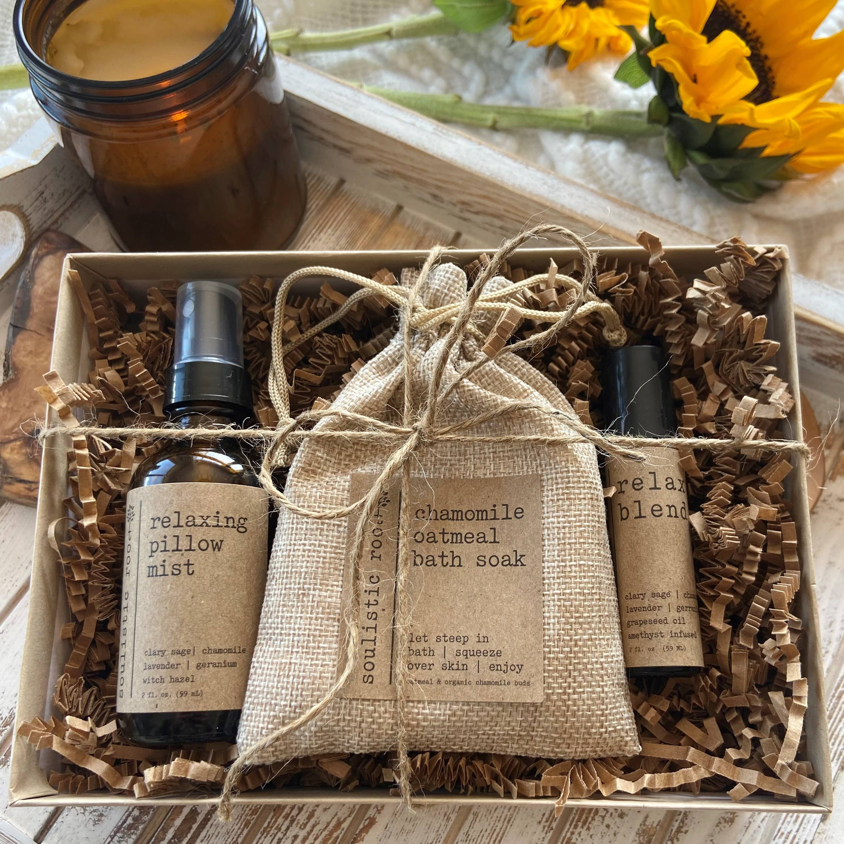 Relax Gift Set | Pillow Spray | Oatmeal | Relax Roller