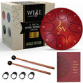 6-Inch 8-Notes Steel Tongue Drum Meditation Rain Drum - Red