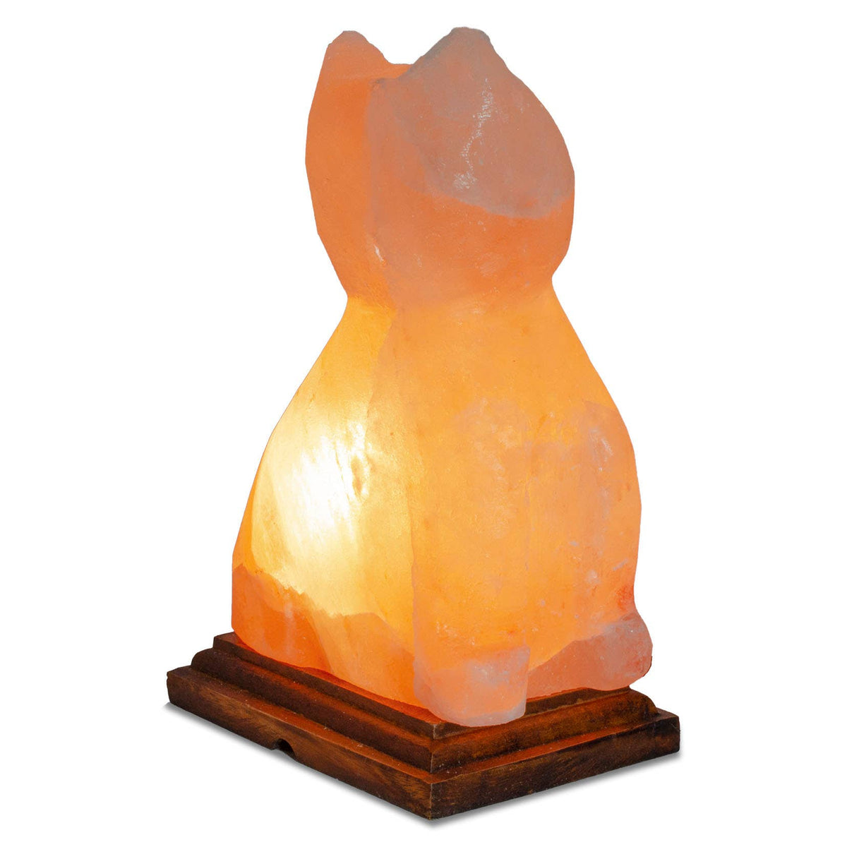 Cat Shaped Salt Lamp  - 10" avg. - Cord, Bulb, Dimmer