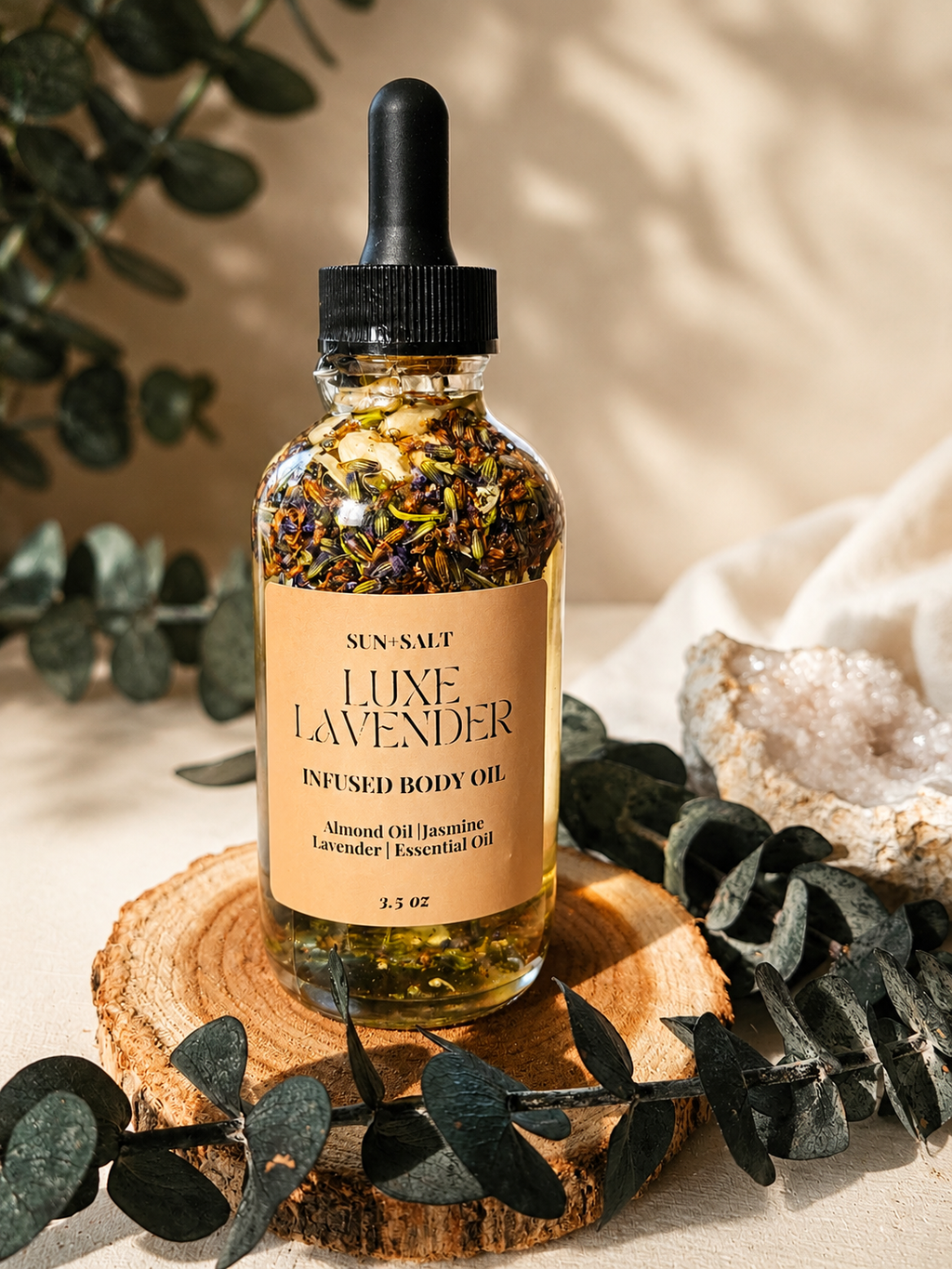 Luxe Lavender Body & Facial Oil - Infused Almond Oil