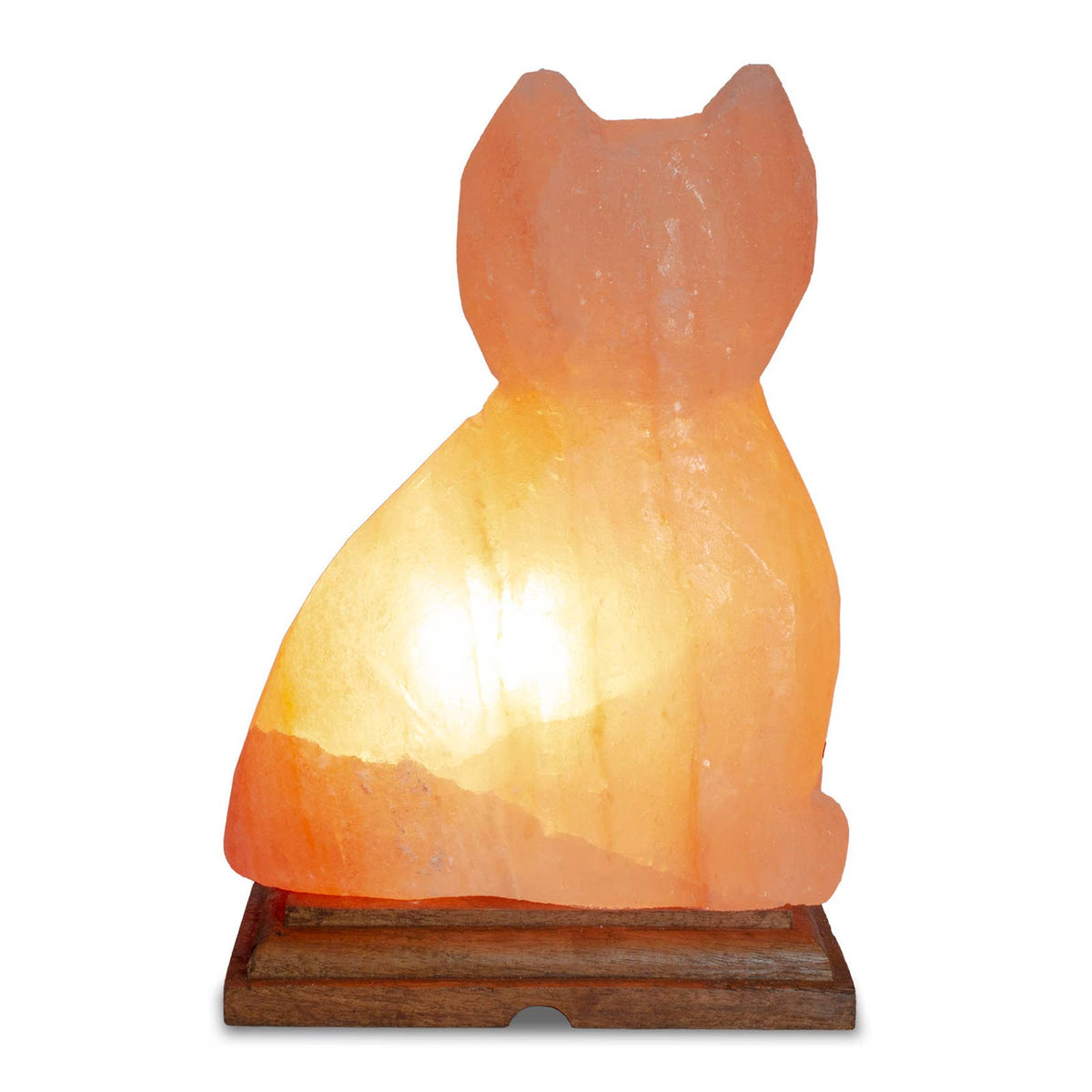 Cat Shaped Salt Lamp  - 10" avg. - Cord, Bulb, Dimmer