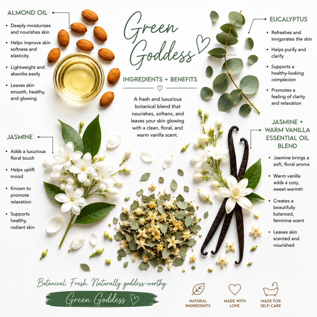 Green Goddess Body & Facial Oil - Almond Infused Oil