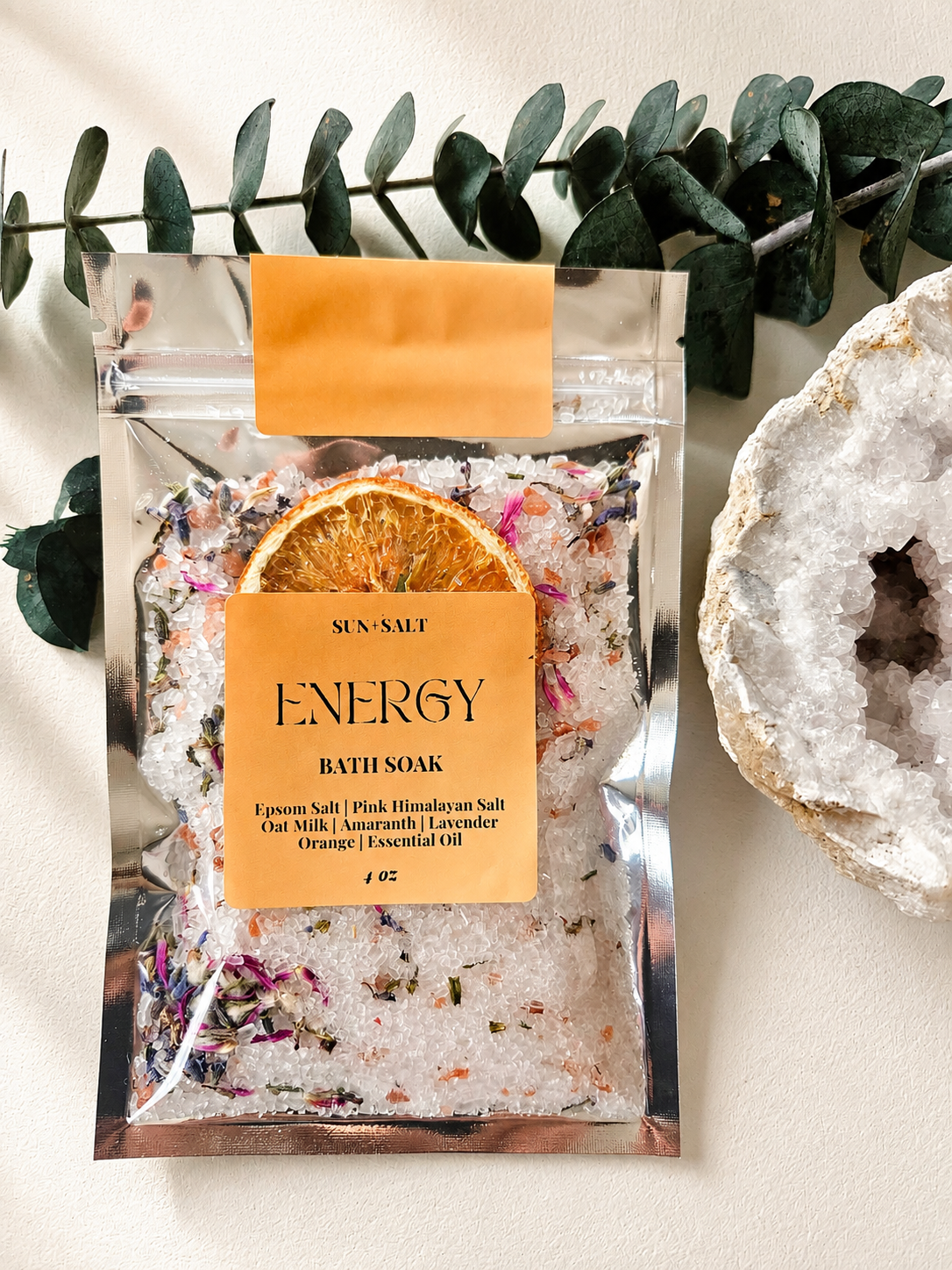 Energy Bath Soak - Salt - Single Use - At Home Spa Day
