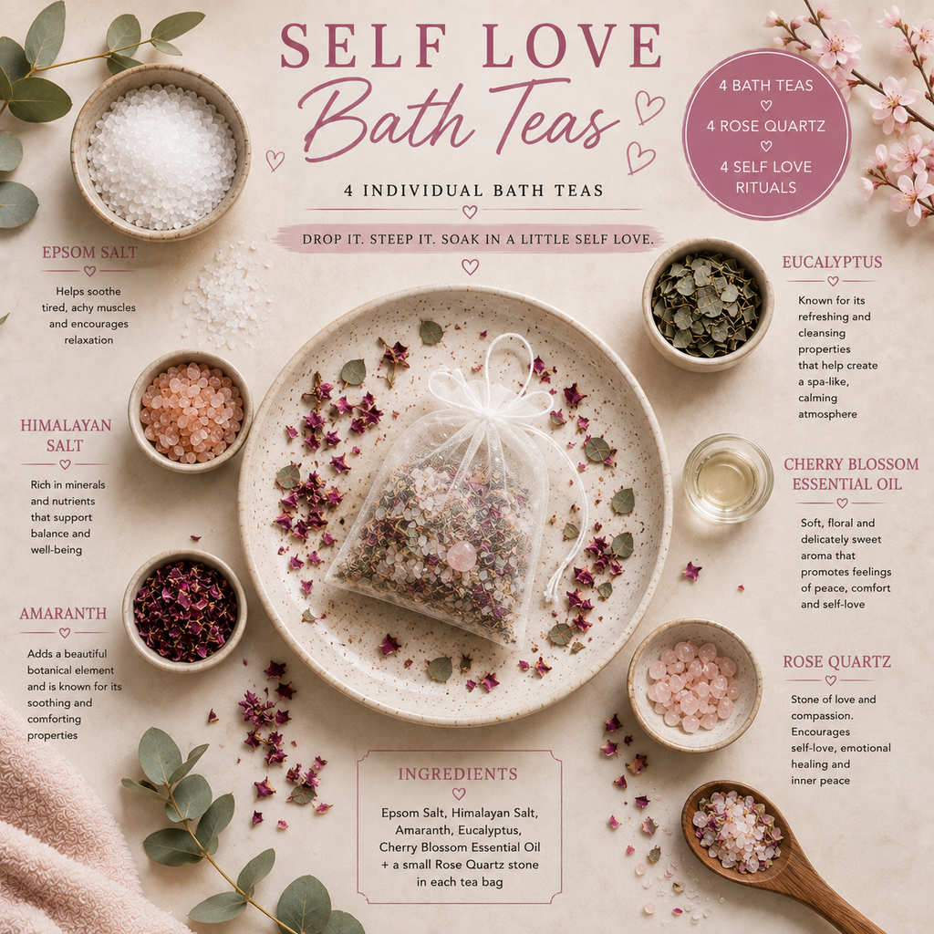 Self-Love Single Use Bath Soak | Rose Quartz | Spa Day
